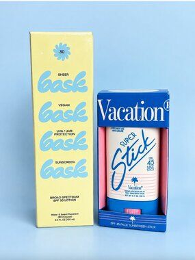 Bask SPF 30 + Vacation Super Stick SPF 45 Sunscreen Duo | NEW | $40 Value